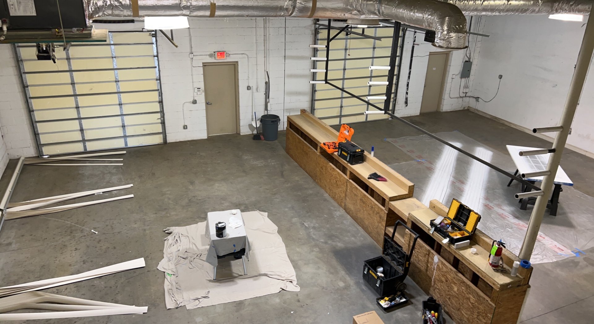 Empty Hatley Construction shop in Clayton NC when first moved in