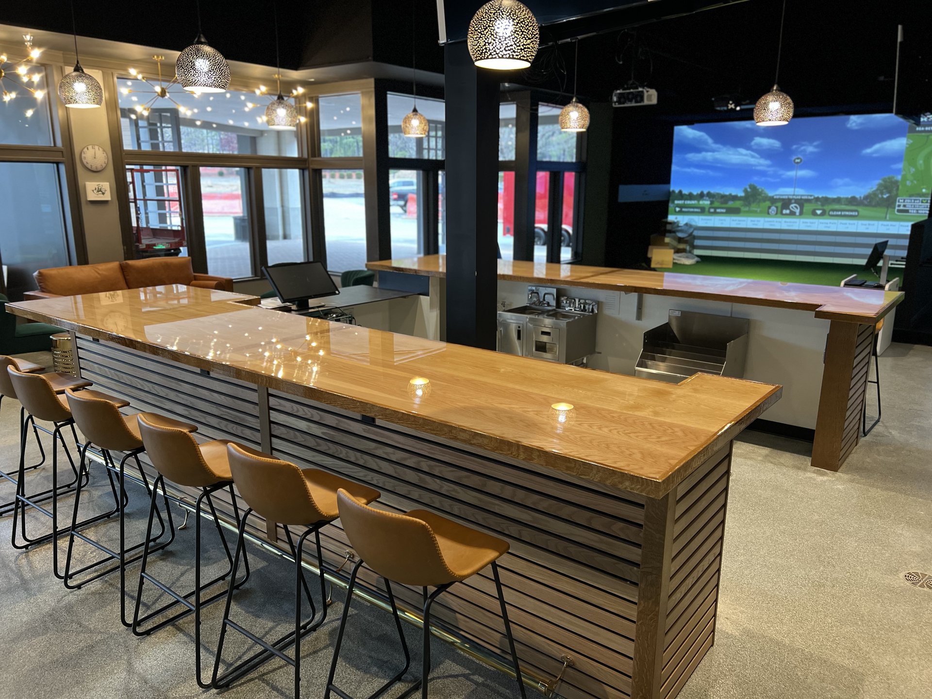 Commercial millwork installation on site